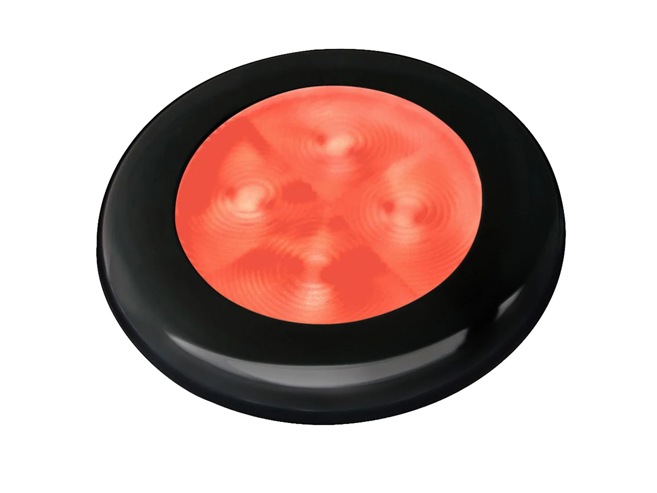 Hella Marine Slim Line LED 'Enhanced Brightness' Round Courtesy Lamp - Red LED - Black Plastic Bezel - 12V