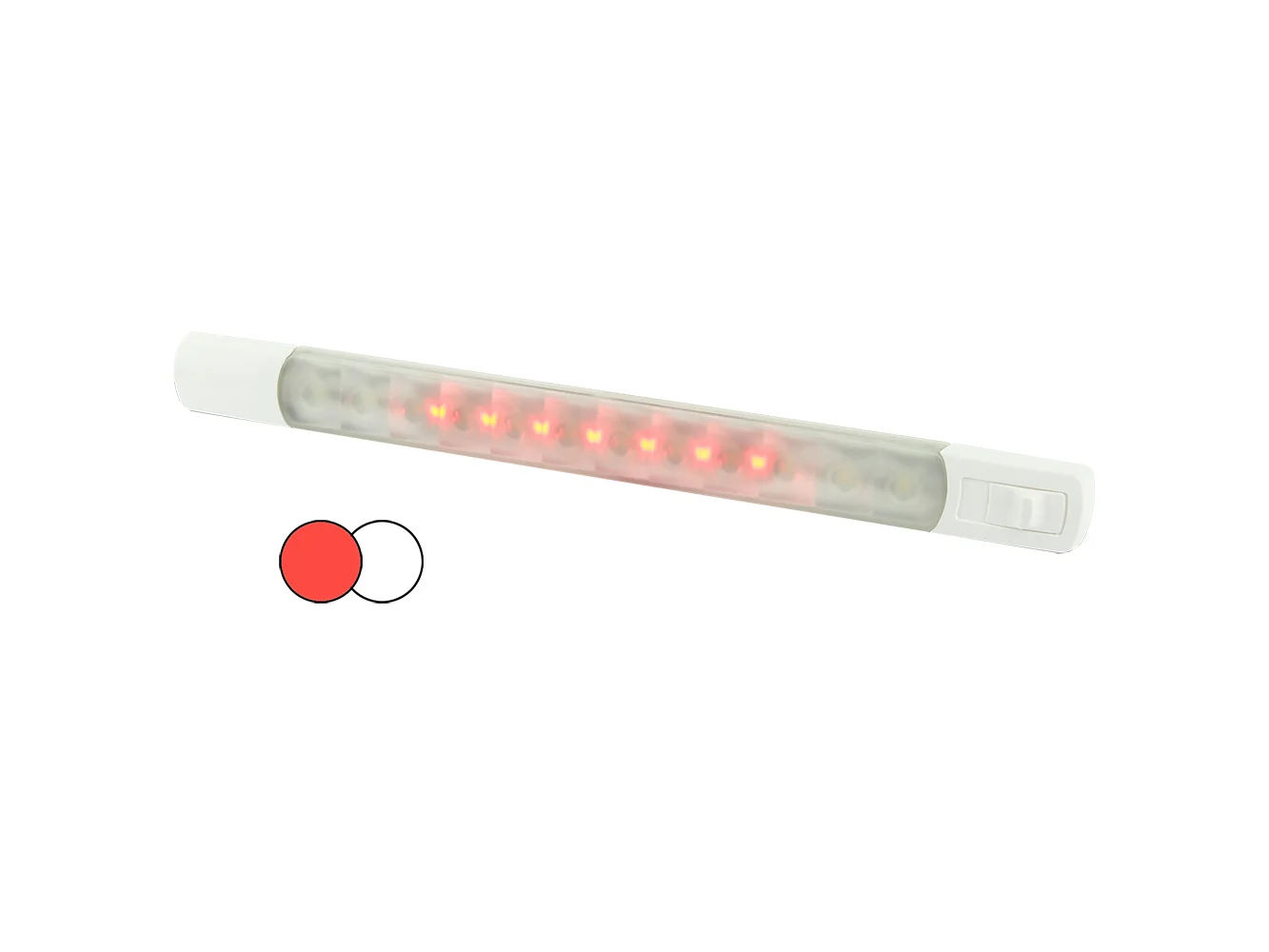 Hella Marine Surface Strip Light w/Switch - White/Red LEDs - 12V