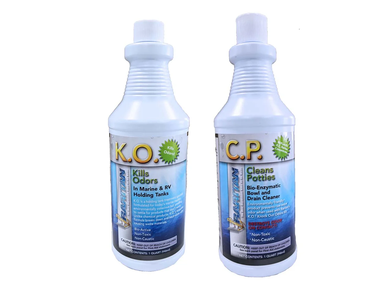 Raritan Potty Pack w/K.O. Kills Odors & C.P. Cleans Potties - 1 of Each - 32oz Bottles