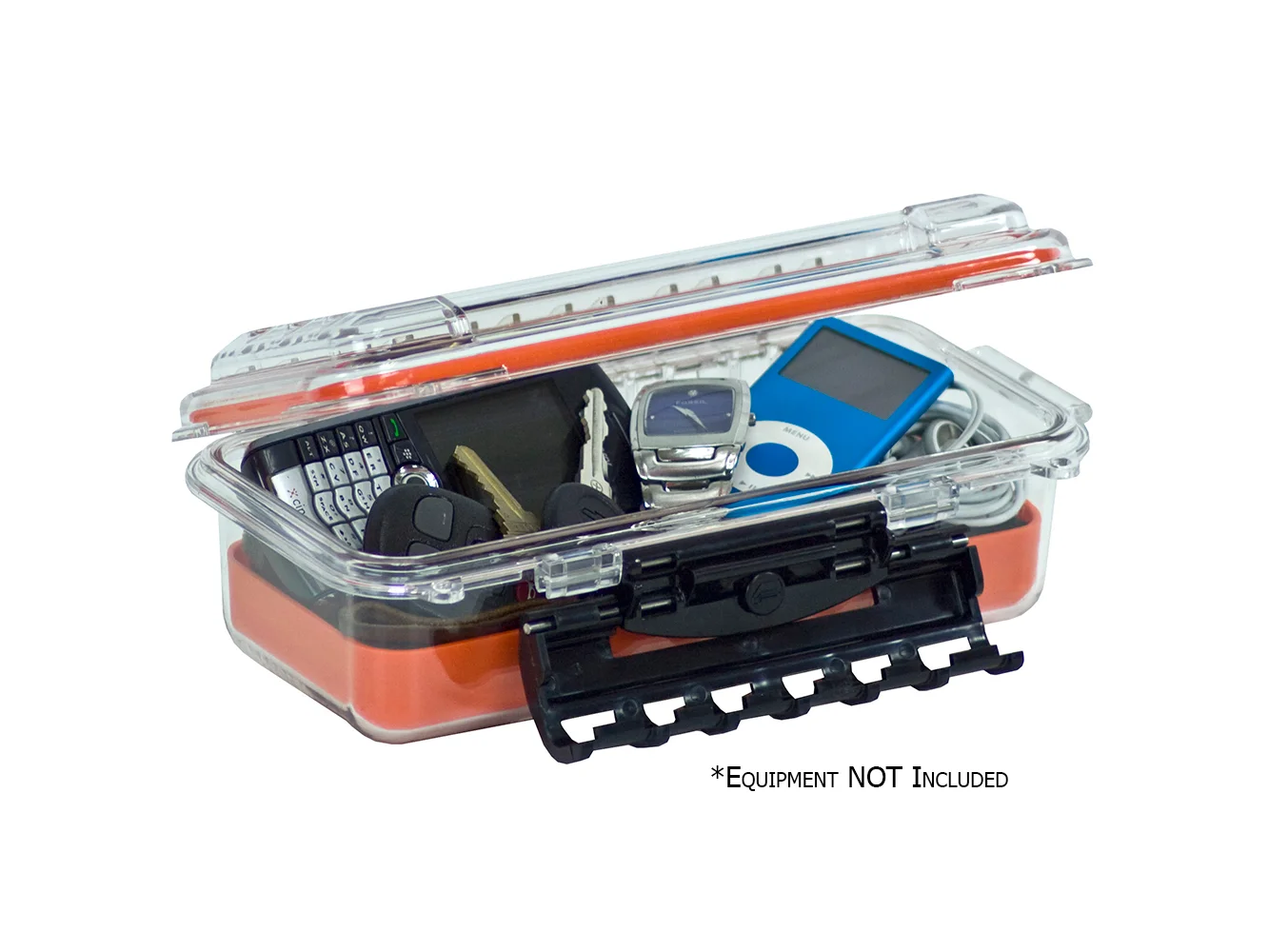 Plano Waterproof Polycarbonate Storage Box - 3500 Size - Orange/Clear