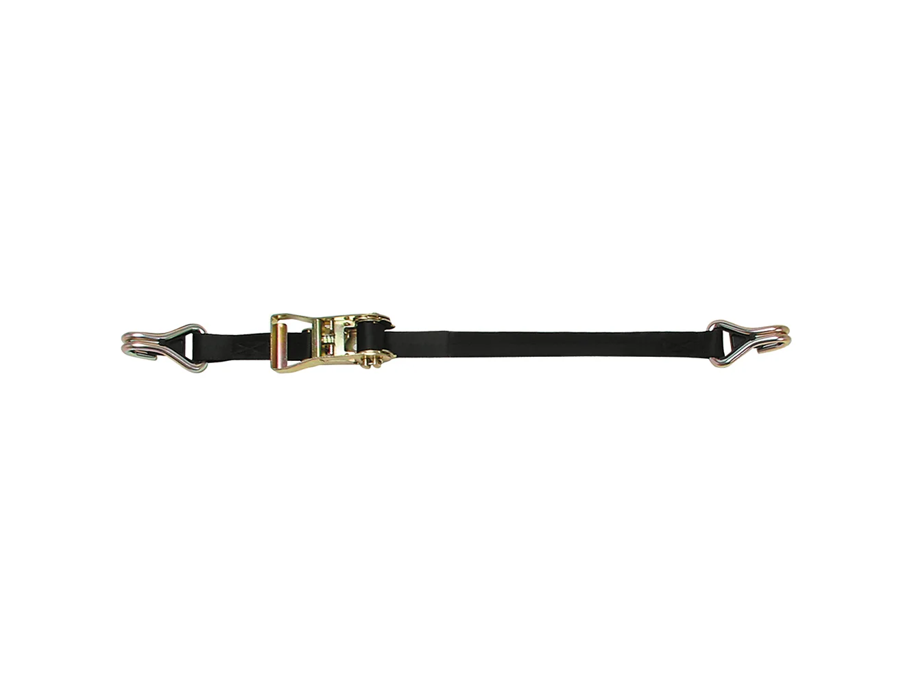 CargoBuckle Ratchet Strap Tie-Down w/Double J-Hooks & Keeper - 1" x 12'