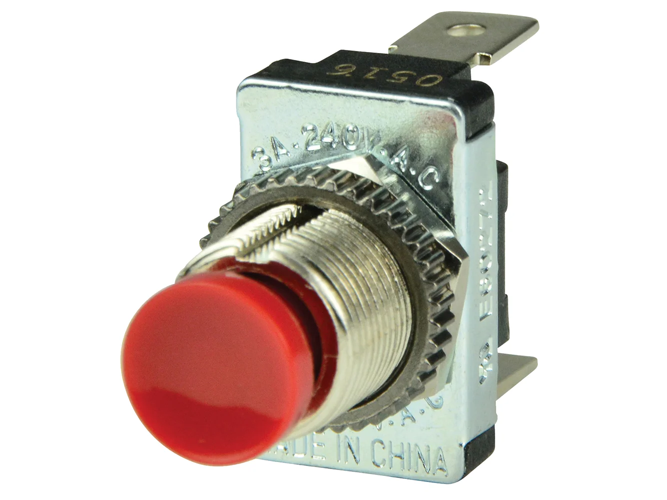 BEP Red SPST Momentary Contact Switch - OFF/(ON)