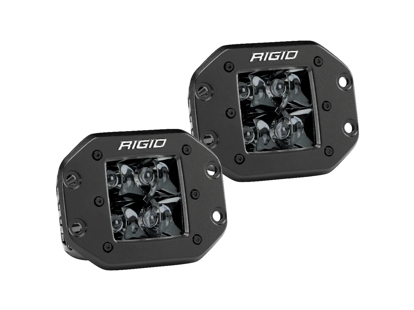 RIGID Industries D-Series PRO Flush Mount - Spot LED - Midnight Edition - Pair - Black
