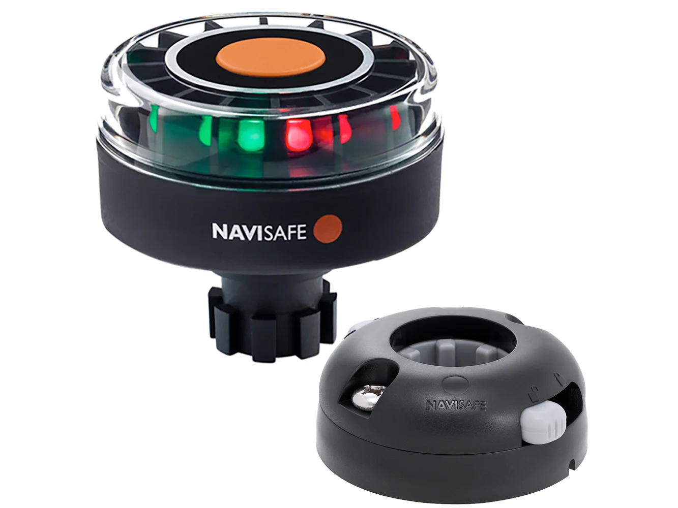 Navisafe Navilight Tricolor 2NM w/Navibolt Base & Horizontal Mount - Black