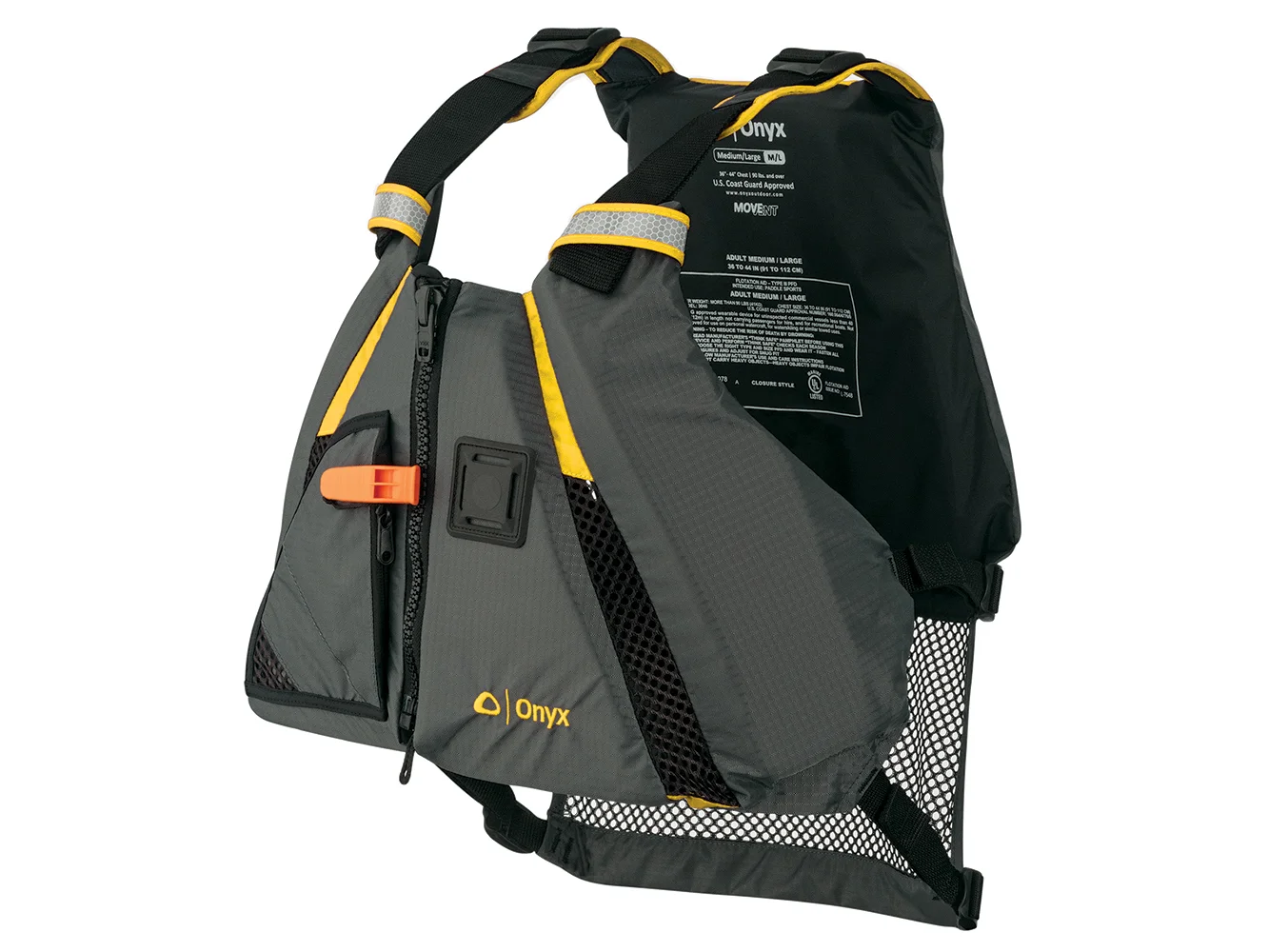 Onyx Movement Dynamic Paddle Sports Vest - Yellow/Grey - M/L