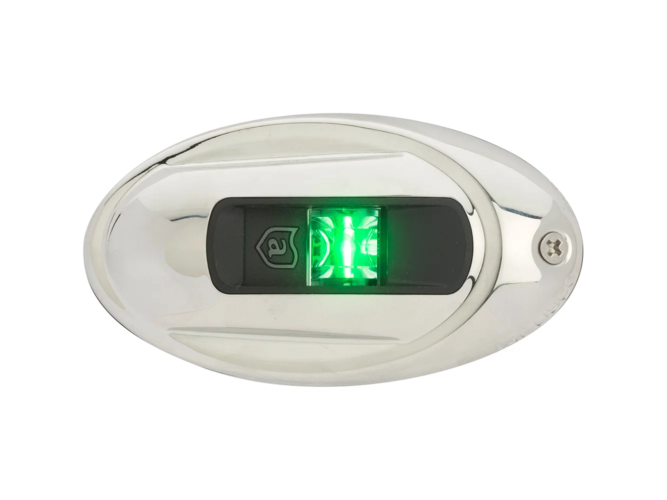 Attwood LightArmor Vertical Surface Mount Navigation Light - Oval - Starboard (green) - Stainless Steel - 2NM