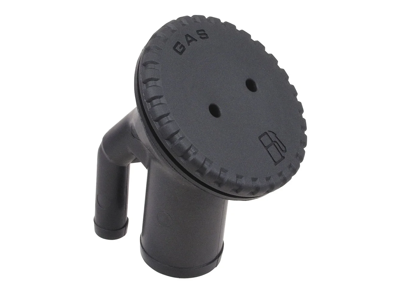 Perko 0542 Vented Fill f/1-1/2" Hose - Angled Neck - Gas - Black