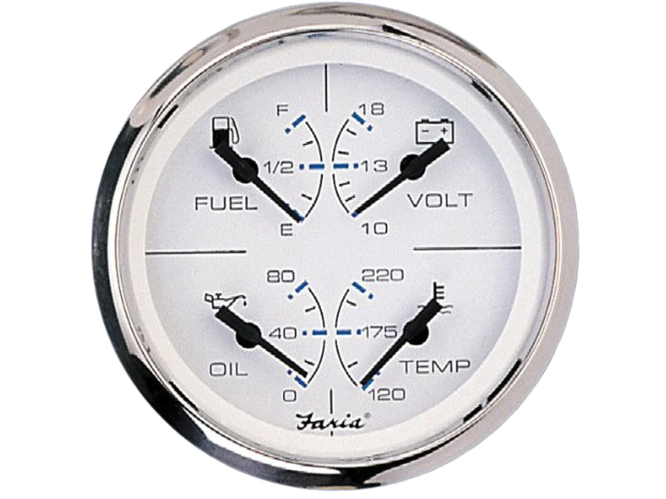 Faria Chesapeake White SS 4" Multifunction Gauge