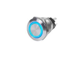 Blue Sea 4161 SS Push Button Switch - Off-(On) - Blue - 10A