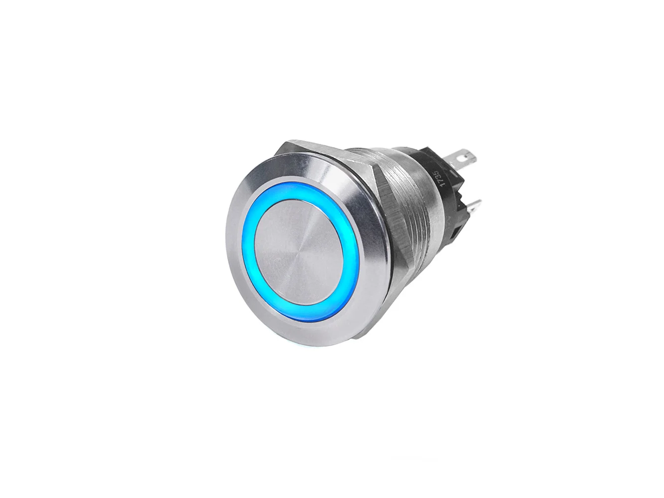Blue Sea 4161 SS Push Button Switch - Off-(On) - Blue - 10A