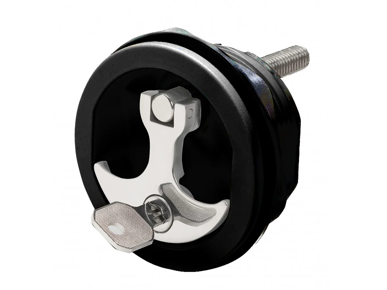 Whitecap Compression Handle CP Zamac/Black Nylon Locking Fresh Water Use Only