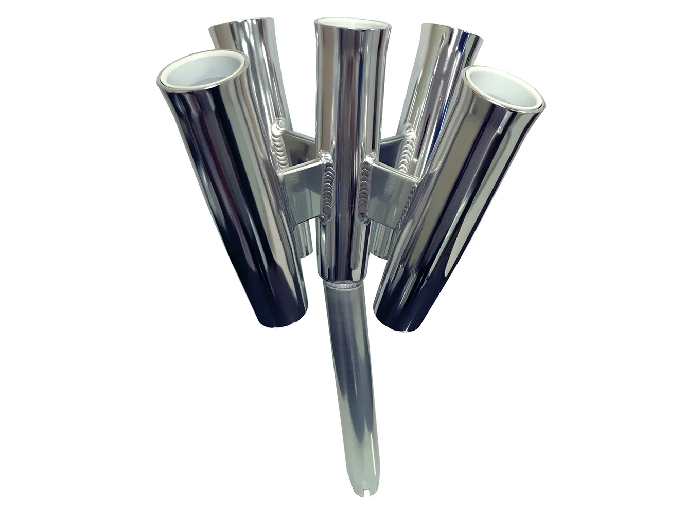 Tigress Five Rod Cluster - Bent Butt - Polished Aluminum
