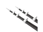 Tigress XD 3k Carbon Fiber Telescoping Outrigger Poles - 18 feet - Matte Black/ Silver - Pair