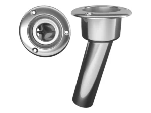 Mate Series Stainless Steel 15&deg; Rod & Cup Holder - Open - Round Top
