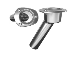 Mate Series Stainless Steel 30&deg; Rod & Cup Holder - Open - Oval Top