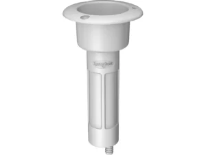 Mate Series Plastic 0&deg; Rod & Cup Holder - Drain - Round Top - White