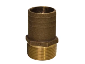 GROCO 3/4" NPT x 1" Bronze Full Flow Pipe to Hose Straight Fitting