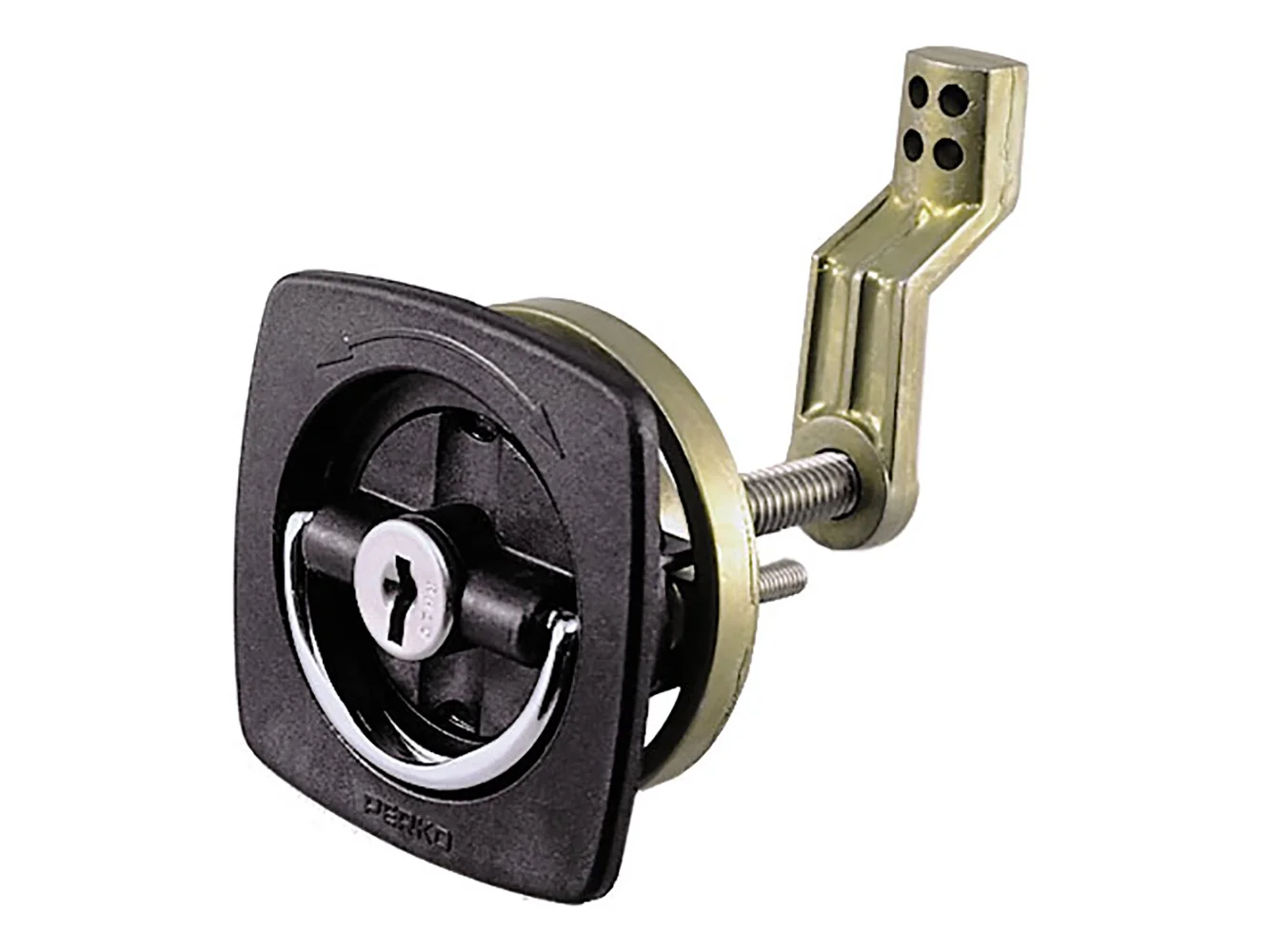 Perko Black Flush Lock - 2.5" x 2.5" w/Offset Cam Bar & Flexible Polymer Strike