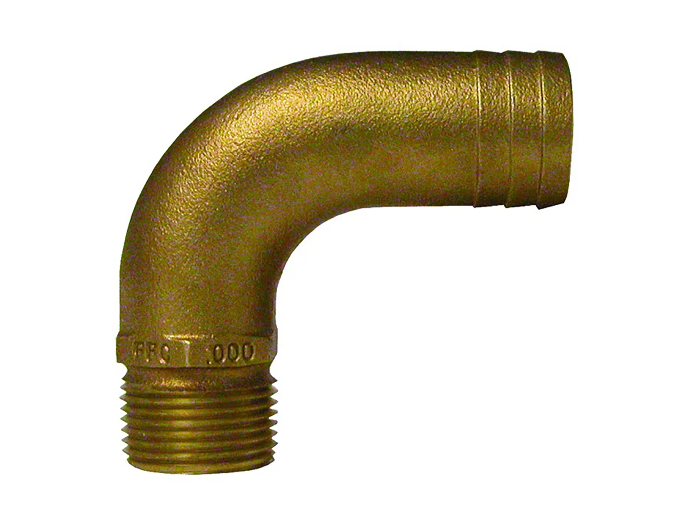 GROCO 1-1/2" NPT x 1-3/4" ID Bronze Full Flow 90° Elbow Pipe to Hose Fitting