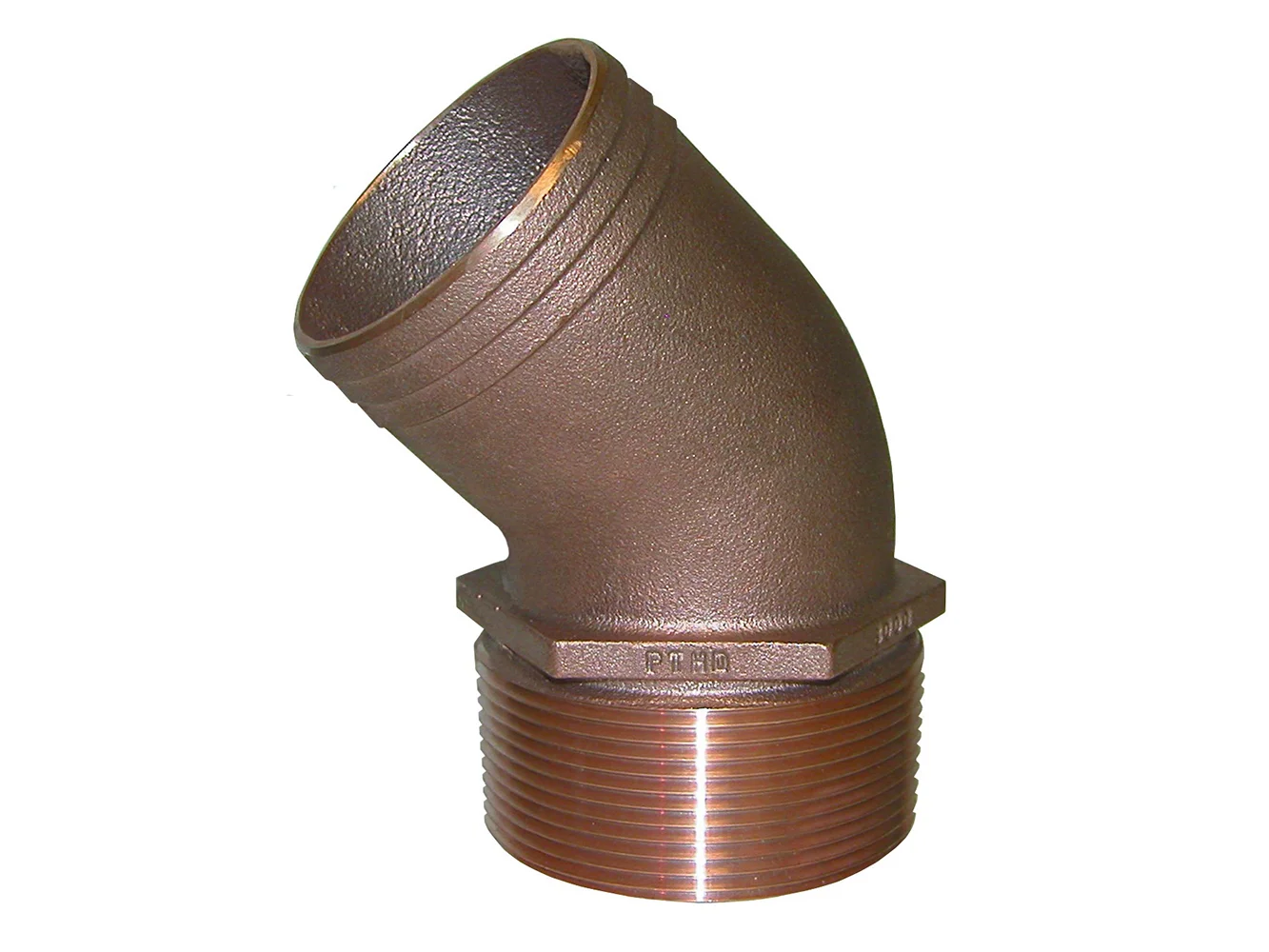 GROCO 3/4" NPT Bronze 45 Degree Pipe to 3/4" Hose