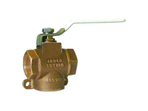 GROCO 1/2" NPT Bronze 3-Way Valve