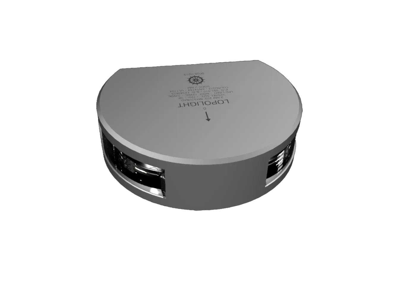 Lopolight 225° Masthead Light - Single - Silver Housing - Vertical Mount