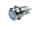 BEP Push-Button Switch 12V Latching On/Off - Blue LED