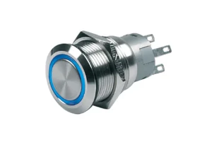 BEP Push-Button Switch 12V Latching On/Off - Blue LED