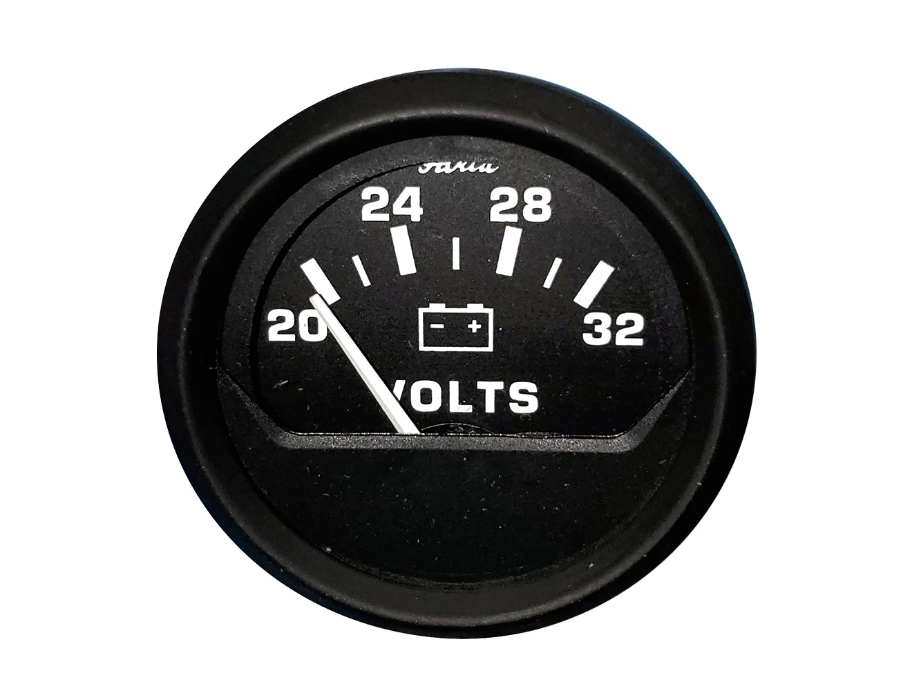 Faria Euro Black 2" Voltmeter (20-32 V)