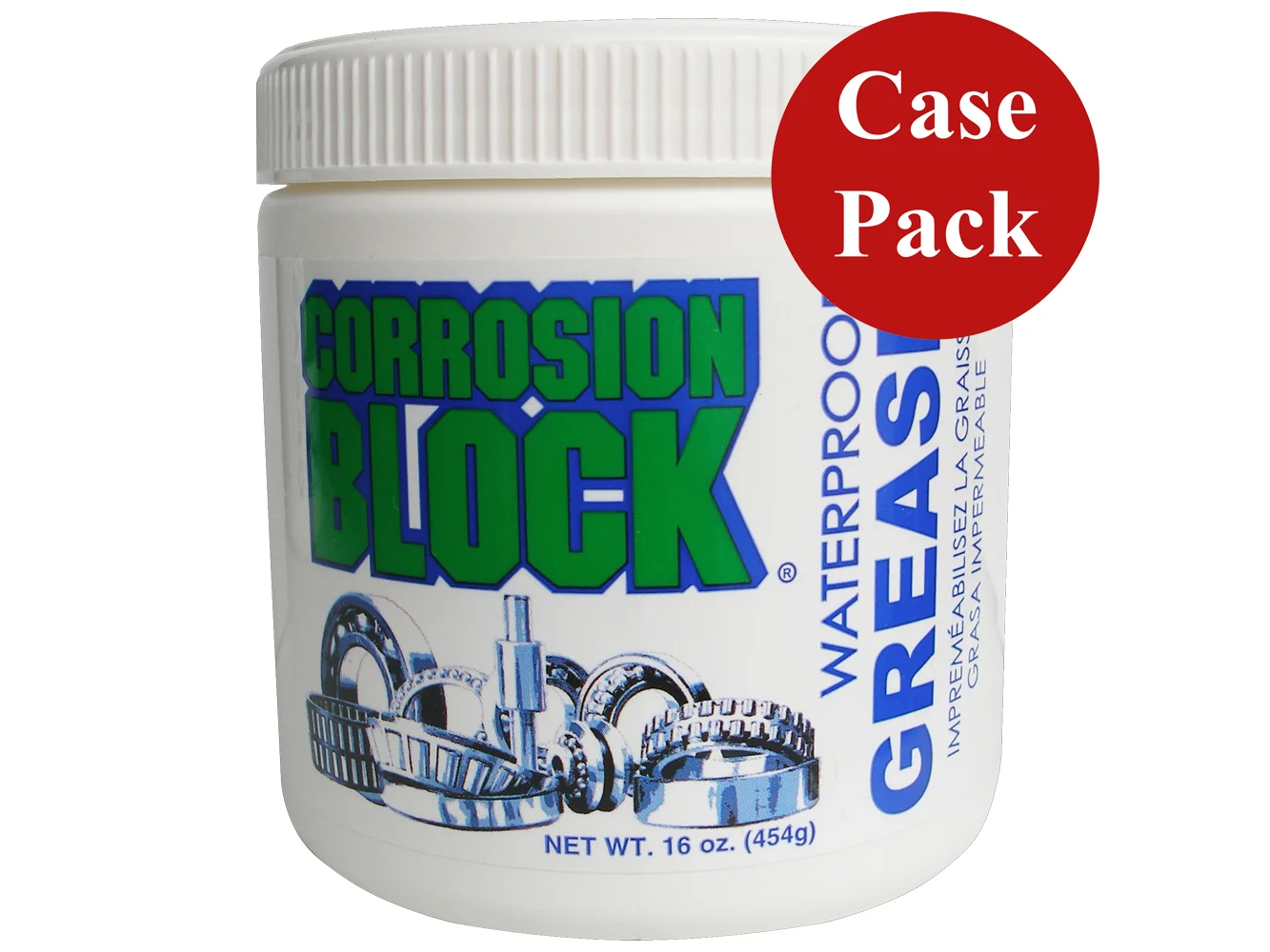 Corrosion Block High Performance Waterproof Grease - 16oz Tub - Non-Hazmat, Non-Flammable & Non-Toxic *Case of 6*