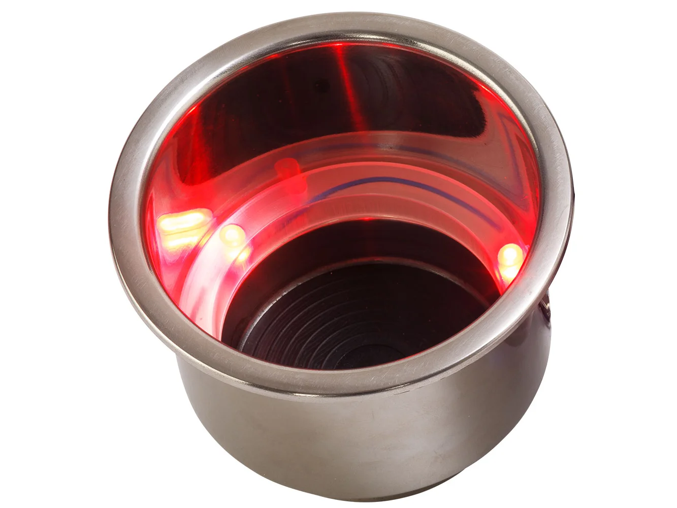 Sea-Dog LED Flush Mount Combo Drink Holder w/Drain Fitting - Red LED