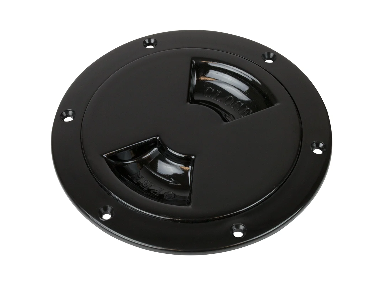 Sea-Dog Smooth Quarter Turn Deck Plate - Black - 6"