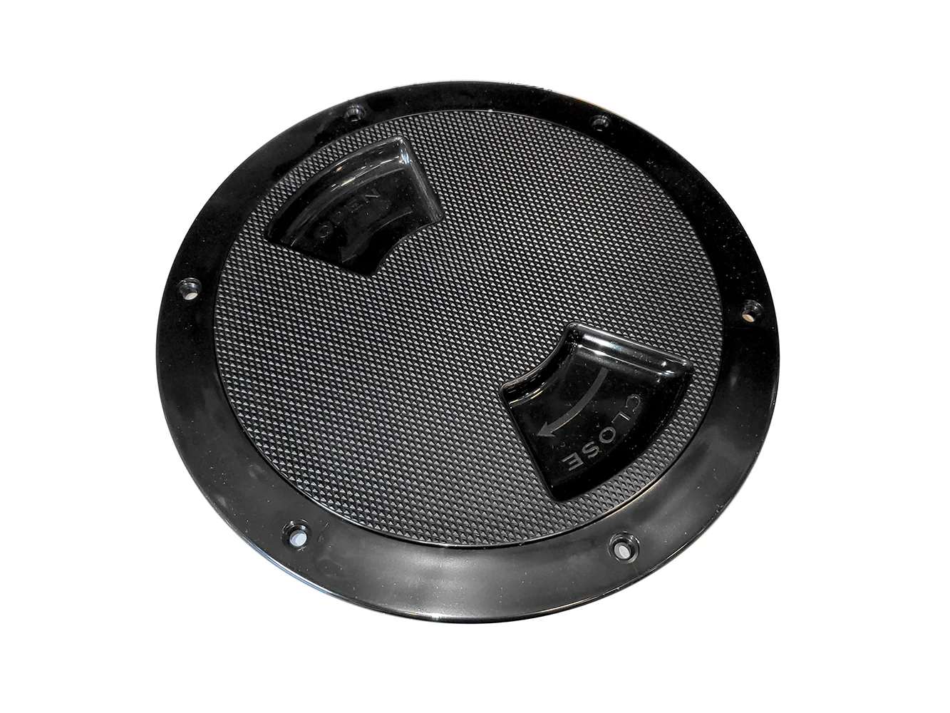 Sea-Dog Quarter-Turn Textured Deck Plate w/Internal Collar - Black - 6"