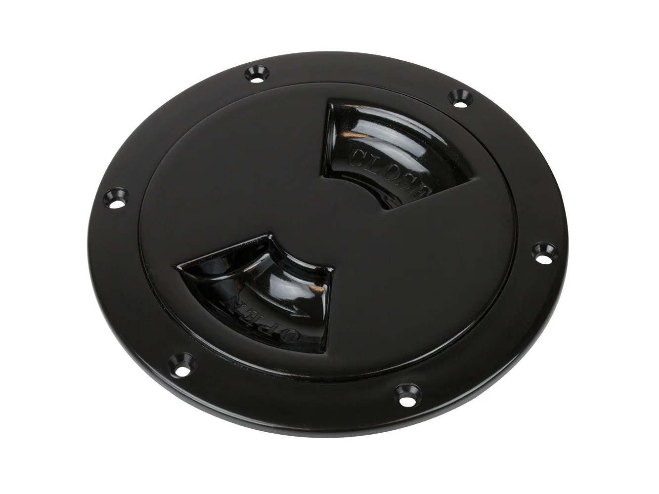 Sea-Dog Quarter-Turn Smooth Deck Plate w/Internal Collar - Black - 8"