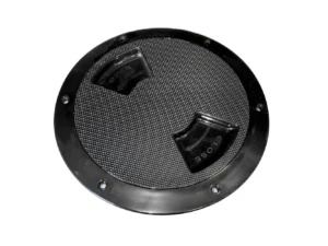 Sea-Dog Quarter-Turn Textured Deck Plate w/Internal Collar - Black - 8"