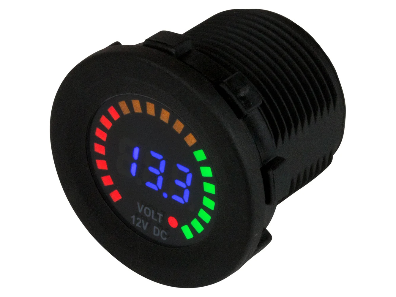 Sea-Dog Round Voltage Meter DC - 5V-15V w/Rainbow Dial