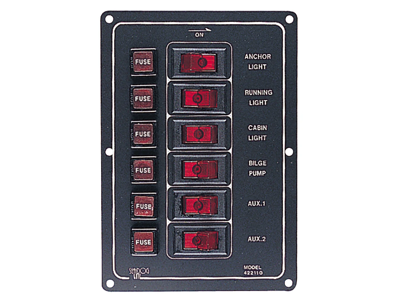 Sea-Dog Aluminum Switch Panel Vertical - 6 Switch