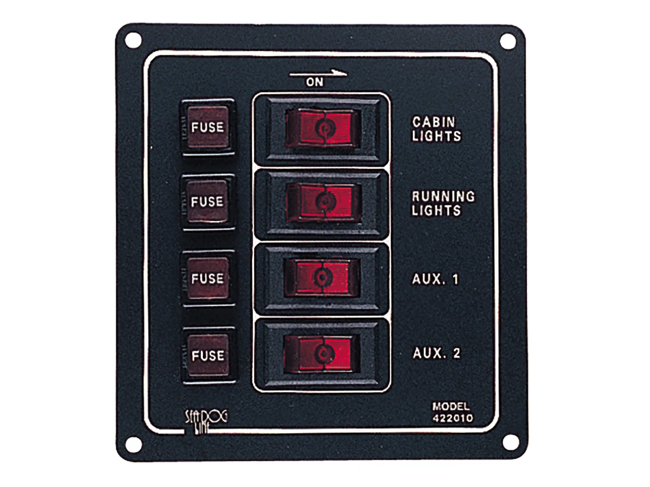 Sea-Dog Aluminum Switch Panel - Vertical - 4 Switch