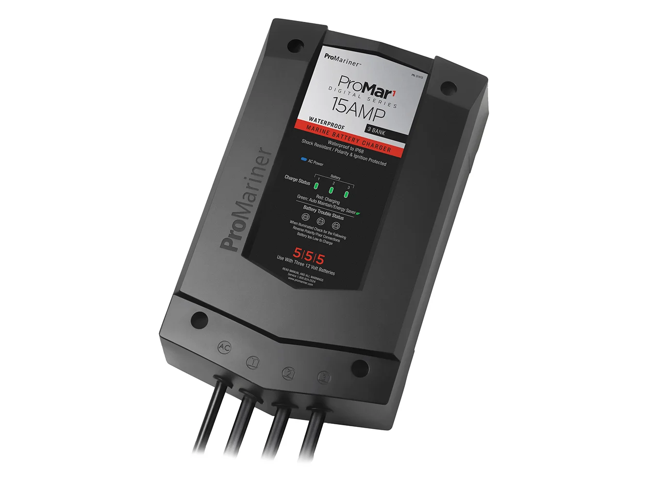 ProMariner ProMar1 DS Digital - 15 Amp - 3 Bank Charger