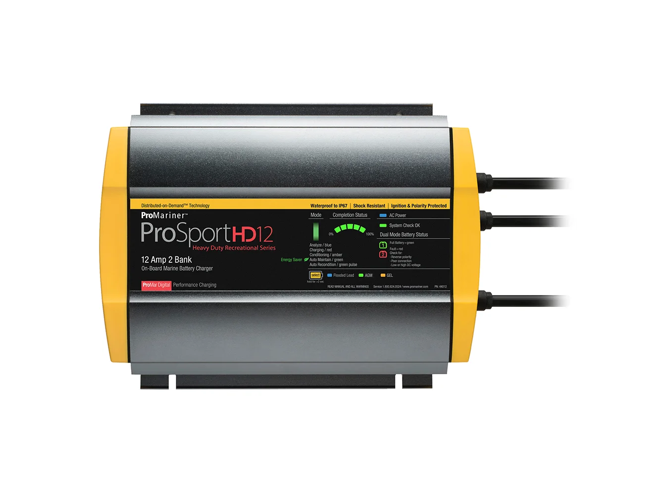 ProMariner ProSportHD 12 Gen 4 - 12 Amp - 2 Bank Battery Charger
