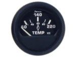 Faria Euro Black 2" Cylinder Head Temperature Gauge (60 to 220° F) with Sender