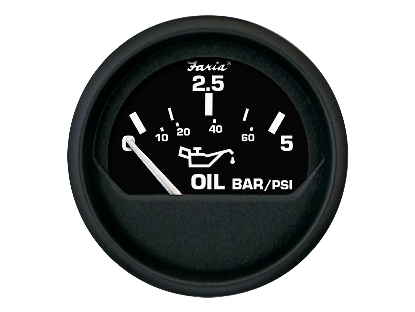 Faria Euro Black 2" Oil Pressure Gauge - Metric (5 Bar)