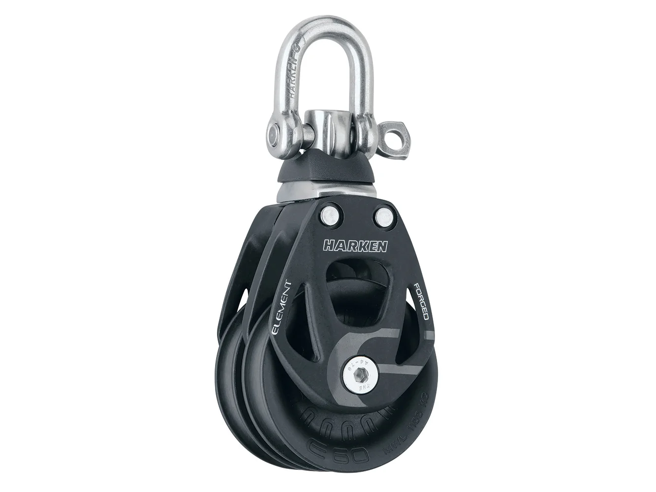 Harken 60mm Double Aluminum Element Block w/Swivel