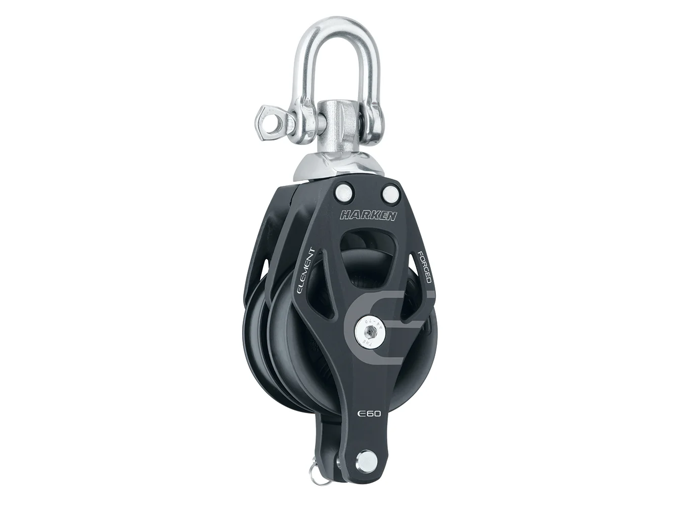 Harken 60mm Double Aluminum Element Block w/Swivel & Becket