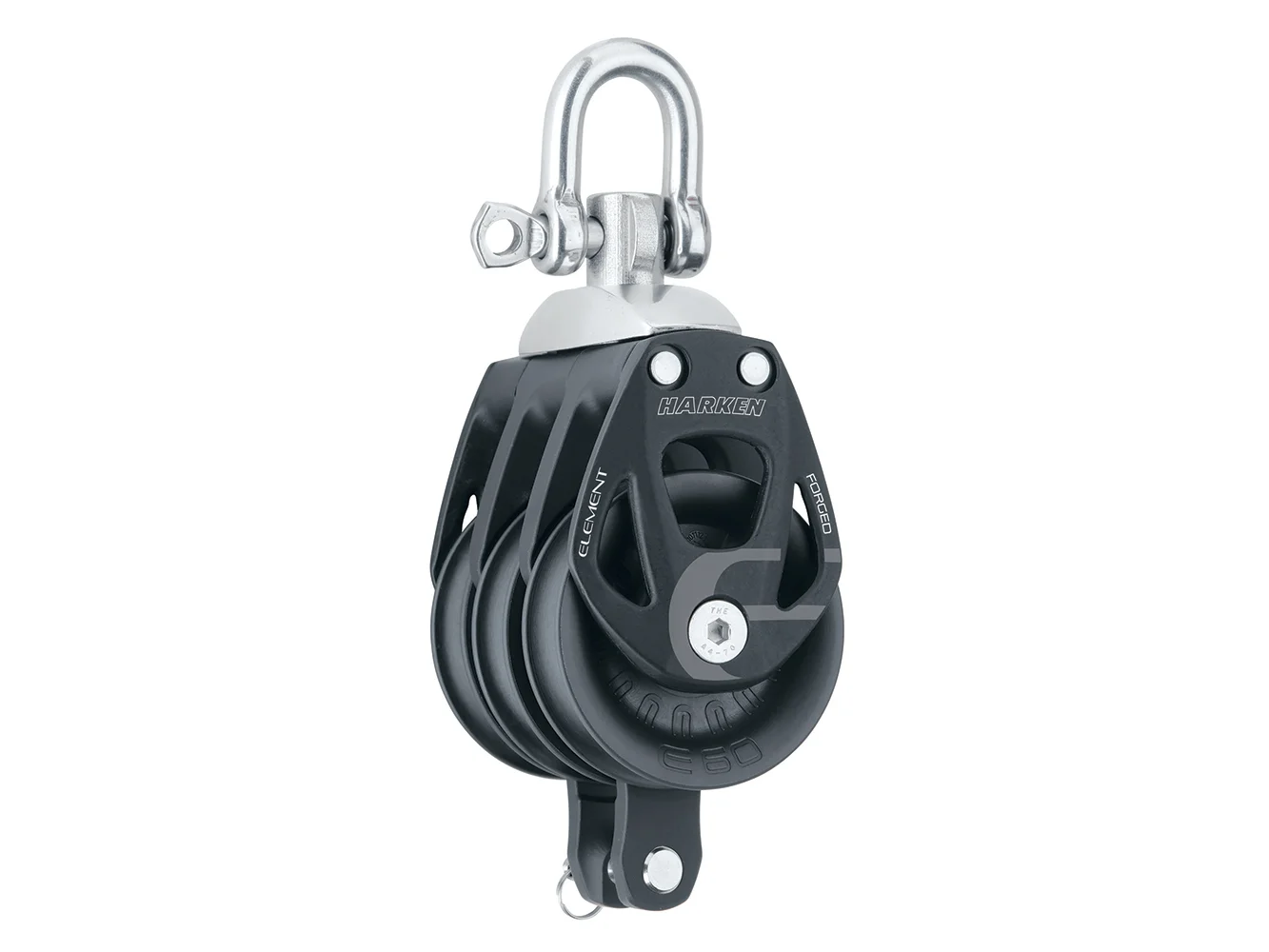 Harken 60mm Triple Aluminum Element Block w/Swivel & Becket