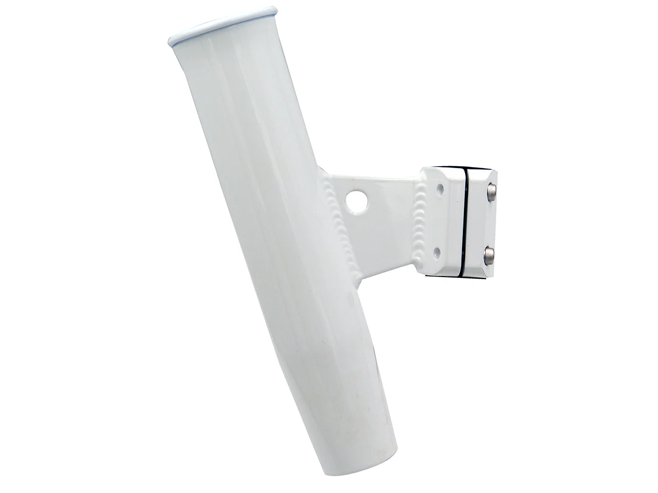 C.E. Smith Aluminum Vertical Clamp-On Rod Holder 1-5/16" OD White Powdercoat w/Sleeve