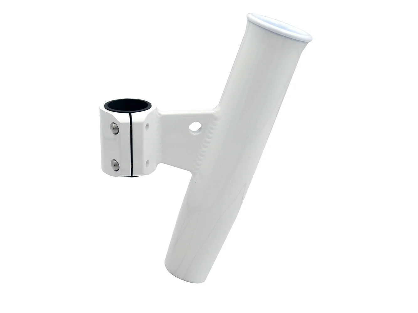C.E. Smith Aluminum Vertical Clamp-On Rod Holder 1-2/3" OD White Powdercoat w/Sleeve