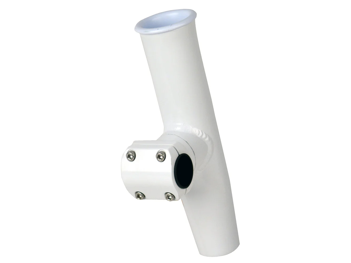 C.E. Smith Adjustable Mid Mount Rod Holder - 7/8" or 1" OD - White Powder Coat Aluminum w/Sleeve & Hex Key