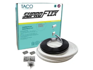 TACO SuproFlex Rub Rail Kit - White with Flex Chrome Insert - 2"H x 29/32"W x 60'L