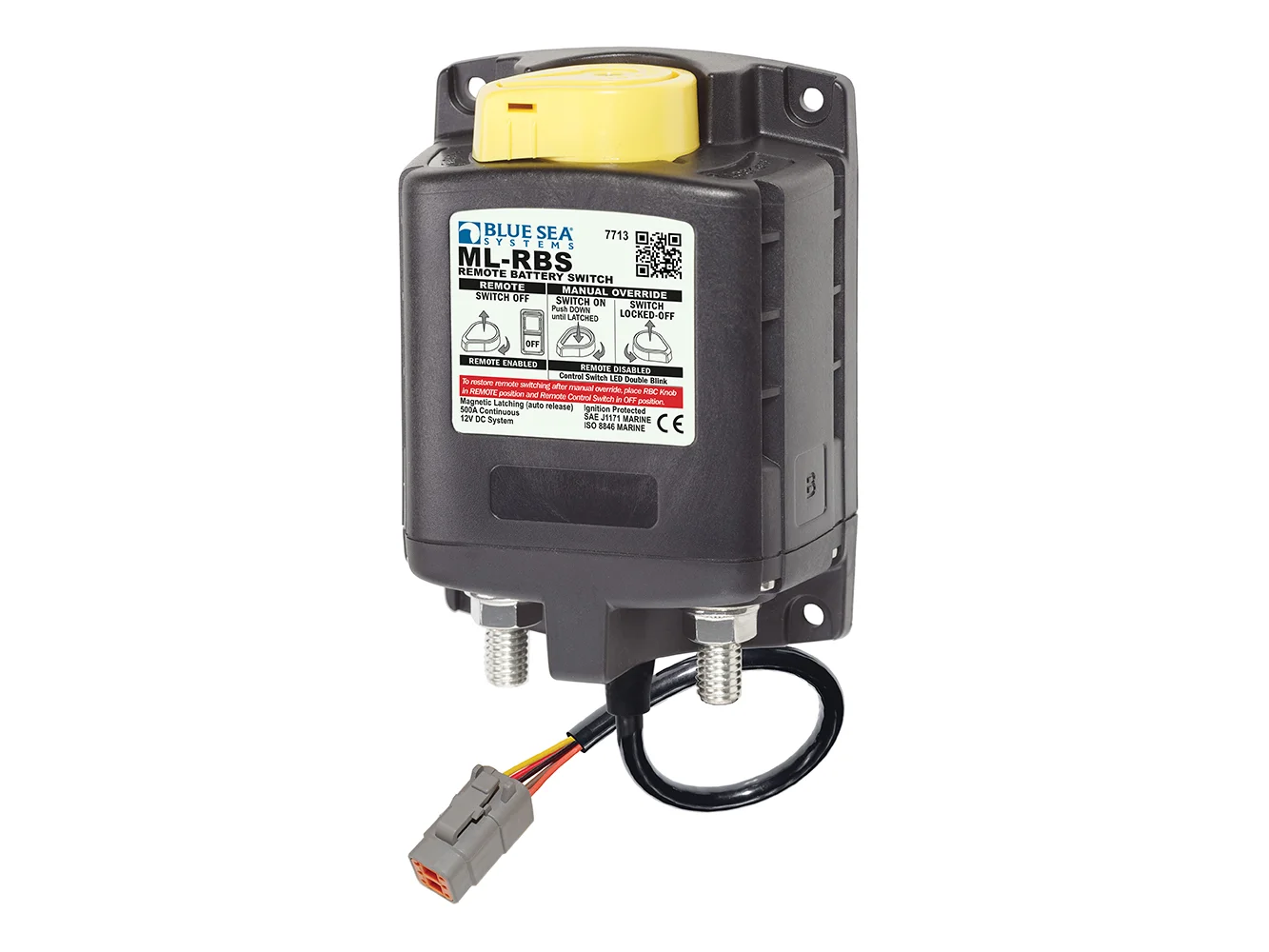 Blue Sea 7713100 ML-RBS Remote Battery Switch w/Manual Control Auto Release & Deutsch Connector - 12V